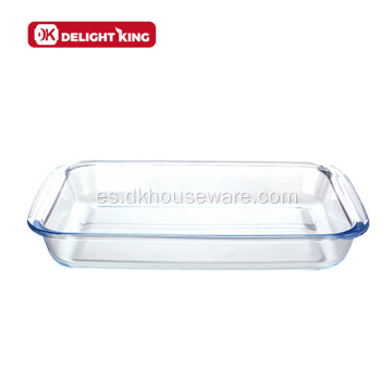 Horno de horneado Borosilicato rectangular vidrio para hornear platos